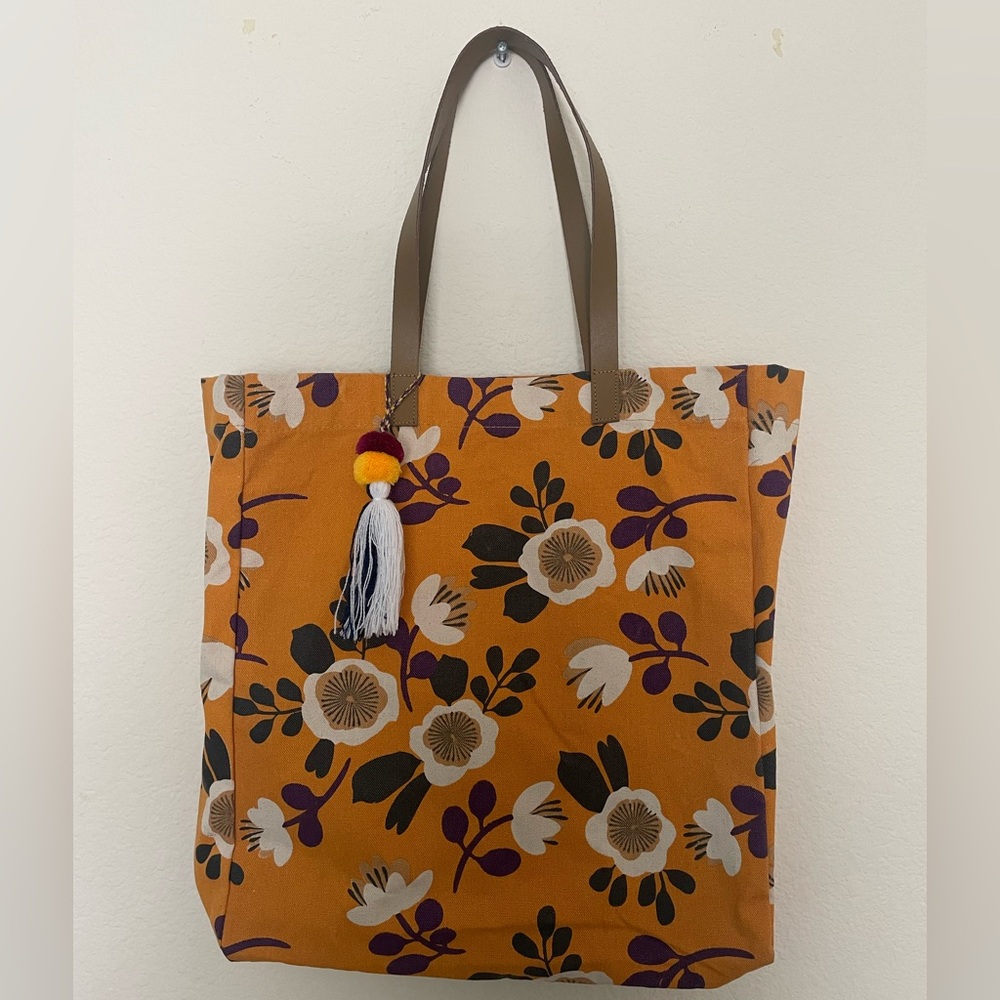 💐 eccolo floral canvas beach tote bag